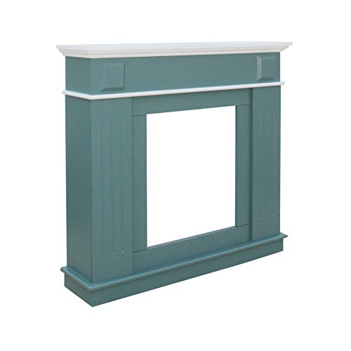 Mobili Rebecca® Marco de Chimenea Falsa para Pared Decoración Moderna Madera MDF Blanco Verde Dormitorio Sala de Estar (Cod. RE6054)
