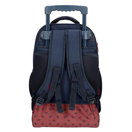 Mochila con Ruedas Pepe Jeans Andy 2R, Rojo, 33x44x21 cm