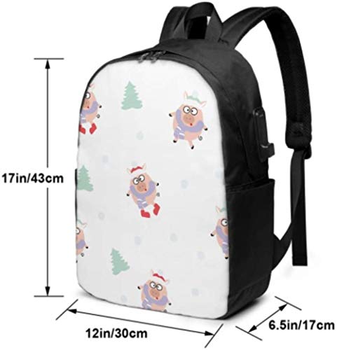 Mochila Escolar Bolsa De Trabajo Informal Vestida Bufanda Piggy Pig Mochilas Para Niñas Adolescentes Ligera Informal Fresca Para El Libro De La Escuela,Viaje,Senderismo,Acampada,Hombres Niños