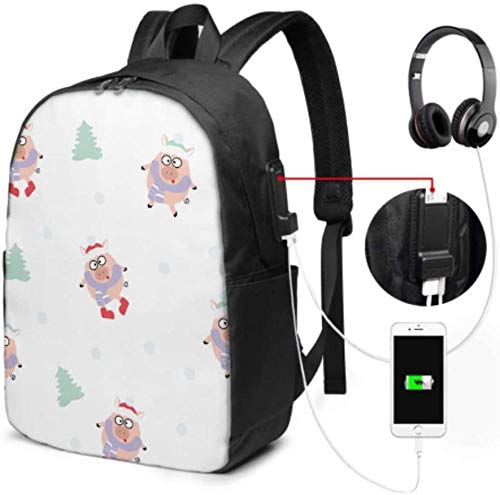 Mochila Escolar Bolsa De Trabajo Informal Vestida Bufanda Piggy Pig Mochilas Para Niñas Adolescentes Ligera Informal Fresca Para El Libro De La Escuela,Viaje,Senderismo,Acampada,Hombres Niños