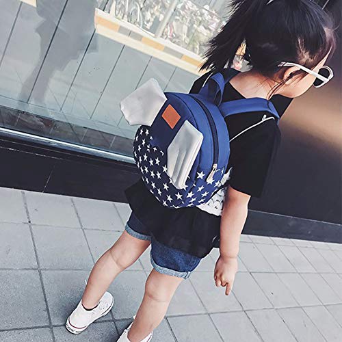 Mochila infantil para bebé de 1 a 3 años, diseño de carrito con alas bonitas, mochila antipérdida, mochila para niños, regalo de cumpleaños, Navidad para guardería, preescolar, niñas, niños azul azul