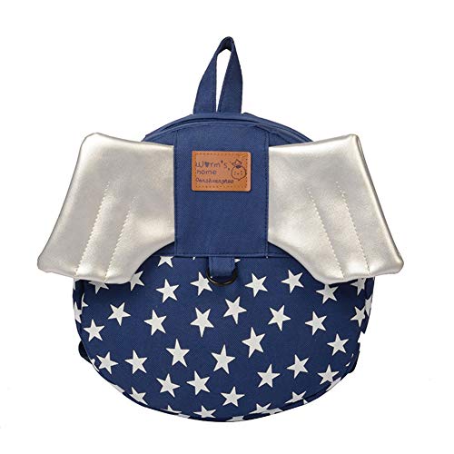 Mochila infantil para bebé de 1 a 3 años, diseño de carrito con alas bonitas, mochila antipérdida, mochila para niños, regalo de cumpleaños, Navidad para guardería, preescolar, niñas, niños azul azul