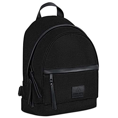 Mochila Mujer Pequeña Negra - JOHNNY URBAN Elias Casual Bolso e Día de Chica Hecho de Botellas Pet Recicladas - Mini Moderno Mochilas Backpack Mujeres - Morral y Bandolera en Una - Ideal para Ocio