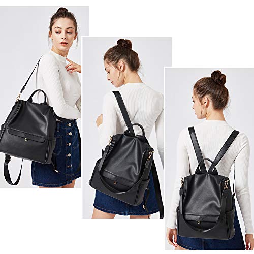 Mochila para Mujer Cuero Diseño Moda Gran Capacidad Bolsa de Viaje Femenin Bolsa de Hombro Aamarillo