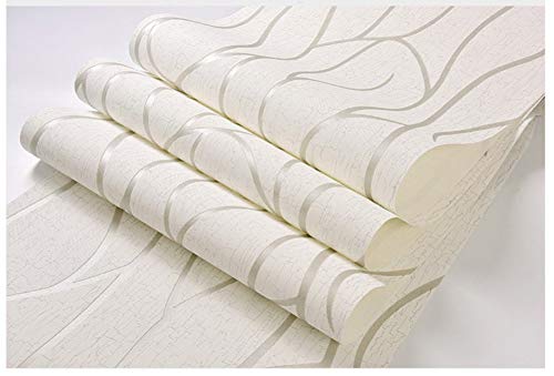 Moderno papel pintado pared No Tejido Rollo Rayado Efecto Blanco Plata No-Tejido de Papeles Muro Decoración de Pared para Dormitorio TV Telón de Fondo 0.53x10m