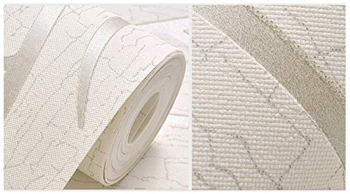 Moderno papel pintado pared No Tejido Rollo Rayado Efecto Blanco Plata No-Tejido de Papeles Muro Decoración de Pared para Dormitorio TV Telón de Fondo 0.53x10m