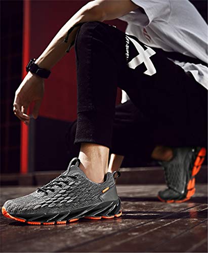 Mofeng - Zapatillas deportivas para hombre, estilo casual, transpirables, transpirables, para correr, color Gris, talla 41 1/3 EU
