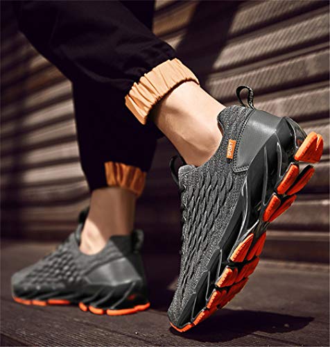 Mofeng - Zapatillas deportivas para hombre, estilo casual, transpirables, transpirables, para correr, color Gris, talla 41 1/3 EU