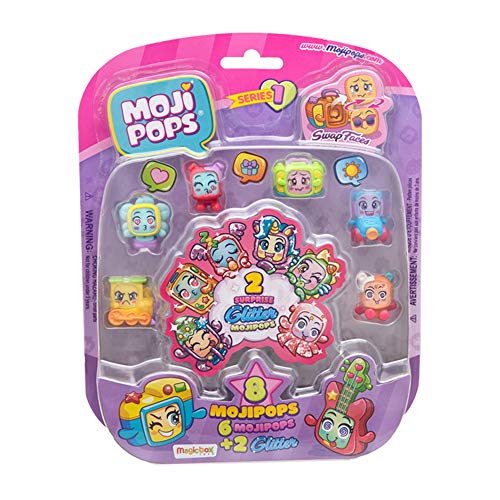 MOJIPOPS - Blister 8 figuras (6 figuras MojiPops y 2 exclusivas figuras Glitter) , color/modelo surtido