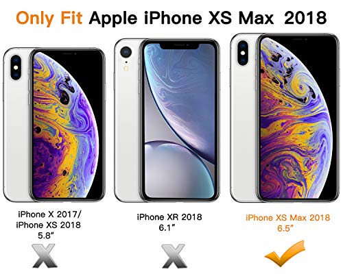 MoKo Compatible con iPhone XS MAX Funda, Choque-Absorbente Cubierta Anti-Arañazos Protectora con Transparente Dura Carcasa Trasera de Flexible TPU para iPhone XS MAX 6.5" 2018 - Cristal Claro