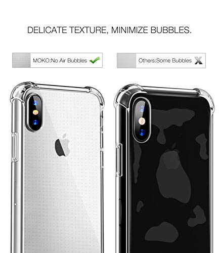 MoKo Compatible con iPhone XS MAX Funda, Choque-Absorbente Cubierta Anti-Arañazos Protectora con Transparente Dura Carcasa Trasera de Flexible TPU para iPhone XS MAX 6.5" 2018 - Cristal Claro