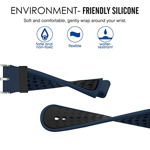 MoKo Forerunner 235/220 / 230/620 / 630/735 Correa - Reemplazo Suave Silicona Watch Band Deportiva Accessorios de Reloj Pulsera Ajustable con Cierre de Clip, Medianoche & Negro