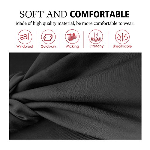 MoKo Headband Bandana - Pañuelo Deportivo Multifuncional Cinta / Bragas de Cabeza y Cuello para Fitness, Ejercicio， Correr, Yoga, Moda y Más, Negro ( Hombres & Mujeres)
