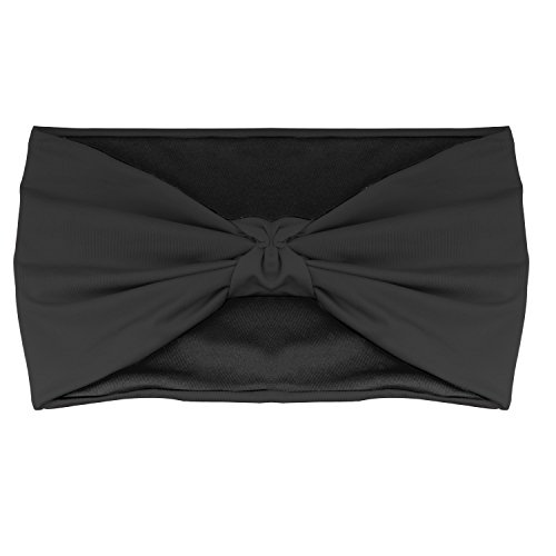 MoKo Headband Bandana - Pañuelo Deportivo Multifuncional Cinta / Bragas de Cabeza y Cuello para Fitness, Ejercicio， Correr, Yoga, Moda y Más, Negro ( Hombres & Mujeres)