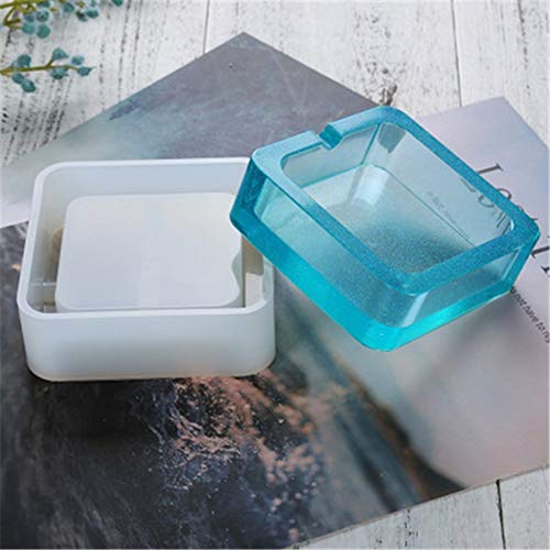 Molde De Cenicero De Silicona De Arte De Fundición De Bricolaje Herramienta para Hacer Jabón Redondo Candelabro Cuadrado Flor Seca Artesanal Cuadrado