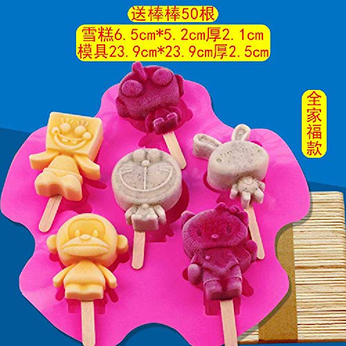 Molde De Helado Paletas De Helado Paletas De Hielo Hecho De Silicona De Silicona Creativo Molde De Helado Casero 10.8 * 11 * 3.5/6 Moldes de paletas de zodiaco uno envía 50 palos