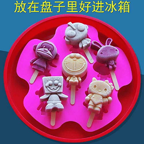 Molde De Helado Paletas De Helado Paletas De Hielo Hecho De Silicona De Silicona Creativo Molde De Helado Casero 10.8 * 11 * 3.5/6 Moldes de paletas de zodiaco uno envía 50 palos