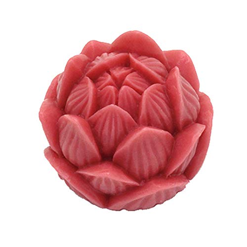 Molde de Silicona de Loto, Molde de Flores de Loto 3D Moldes de fundición de Loto Moldes de Resina epoxi Silicona de Cocina DIY Portavelas de Loto para jabón Velas Cupcakes Postre 7,2 * 7,2 * 5,5 cm