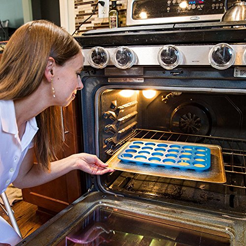 Molde para magdalenas silicona con 24 ranuras para mini magdalenas o galletas, apto para horno de Amison
