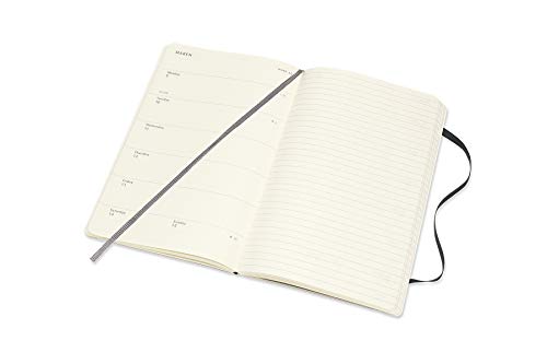 Moleskine 2019-20 Weekly - Agenda Cuaderno Semanal de 18 Meses 2019/2020, Negro, Tamaño Grande 13 x 21 cm, 208 Páginas