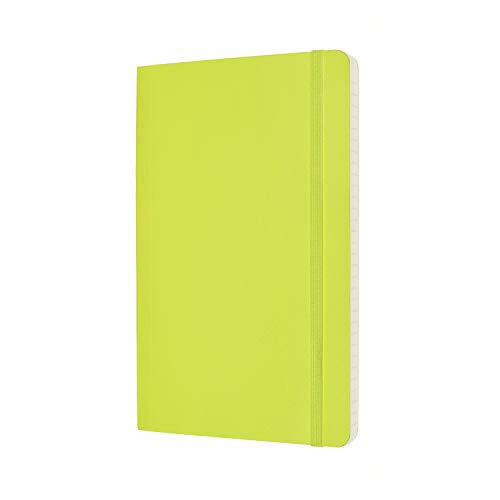 Moleskine - Cuaderno Clásico con Hojas de Rayas, Tapa Blanda y Cierre con Goma Elástica, Tamaño Grande 13 x 21 cm, Color Verde Limón, 240 páginas