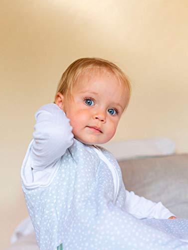 molis&co. Saco de Dormir para bebé 100% algodón orgánico (GOTS). Acolchado. 6 a 18 meses. Ideal para Entretiempo e Invierno. 2.5 TOG. Suave y cálido. Grey Print.