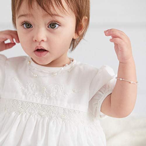 Molly Brown - Pulsera para la comunión de perlas y cruces