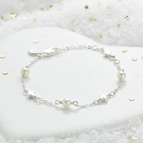 Molly Brown - Pulsera para la comunión de perlas y cruces