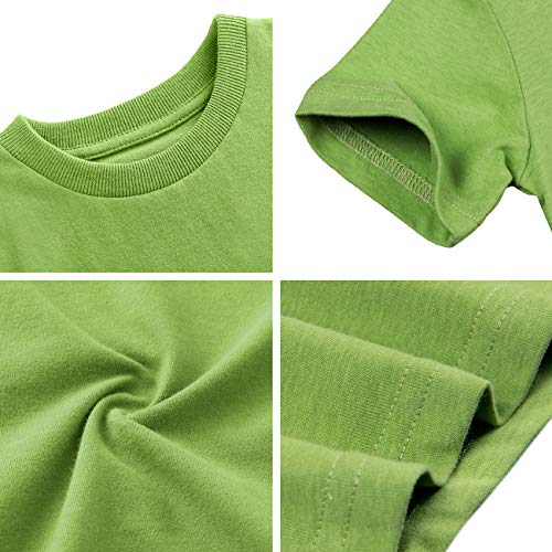 MOMBEBE COSLAND Camisetas Bebé Niños Corta Algodón T-Shirt, 86, Verde Hierba