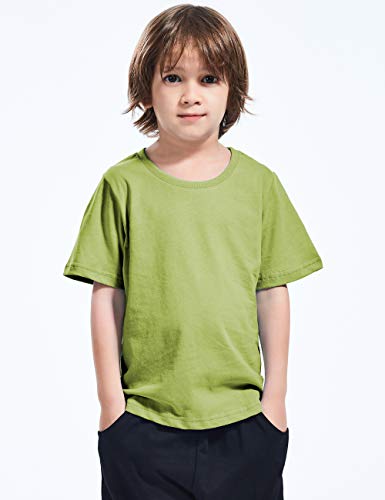 MOMBEBE COSLAND Camisetas Bebé Niños Corta Algodón T-Shirt, 86, Verde Hierba