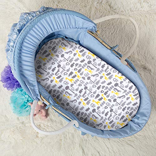 Momcozy Sábana Minicuna 80x50cm/80x40cm/90x40cm/90x55cm Cubre Colchón/Protector Colchón Cuna, para Capazo/Carro de bebé,100% Algodón,Elástico se Adapta a Julius Zöllner,Träumeland,Alvi,FabiMax