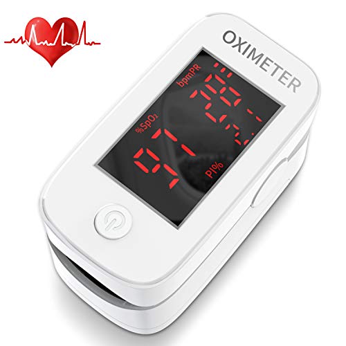 MomMed Oxímetro de Pulso, Oxímetro digital de pulso digital con alarma | Lecturas precisas SpO2, índice de perfusión, oxígeno en sangre, frecuencia del pulso, BPM | Fácil de leer | Uso para atletas