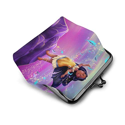 Monedero Pocahontas con diseño de hojas para niños, monedero, monedero, monedero, tarjetas de crédito, con cierre exquisito hebilla, para maquillaje móvil, para mujer, de piel