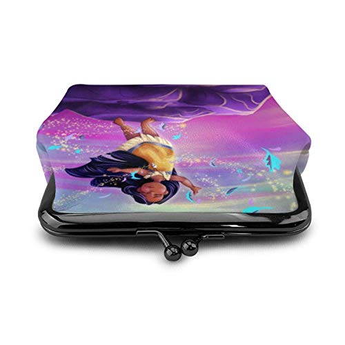 Monedero Pocahontas con diseño de hojas para niños, monedero, monedero, monedero, tarjetas de crédito, con cierre exquisito hebilla, para maquillaje móvil, para mujer, de piel