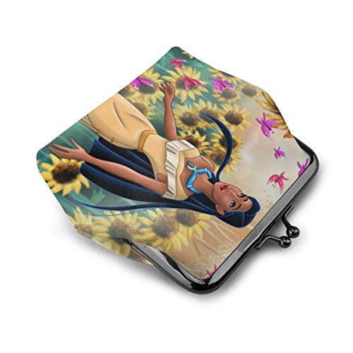 Monedero Pocahontas Suower Monedero Monedero Monedero Monedero Tarjetas de crédito Funda Cierre Exquisita Hebilla Maquillaje Móvil Mujer Piel Contantes Monedero Cartera