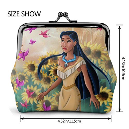 Monedero Pocahontas Suower Monedero Monedero Monedero Monedero Tarjetas de crédito Funda Cierre Exquisita Hebilla Maquillaje Móvil Mujer Piel Contantes Monedero Cartera