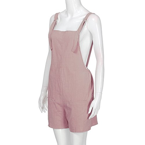 Mono de Verano para Mujer, SUNNSEAN Mono de Mujer Sexy Monos Corto de Verano para Mujeres de Mujer con Tirantes Pantalones de Mameluco Chicas Peto Elegante Playera Petos Pantalones Cortos (Rosado, S)