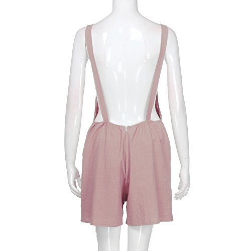 Mono de Verano para Mujer, SUNNSEAN Mono de Mujer Sexy Monos Corto de Verano para Mujeres de Mujer con Tirantes Pantalones de Mameluco Chicas Peto Elegante Playera Petos Pantalones Cortos (Rosado, S)