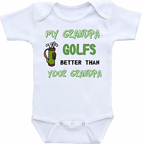 Mono divertido de Promini con texto en inglés "My Grandpa" para bebé mejor que tu abuelo Blanco blanco 6 mes