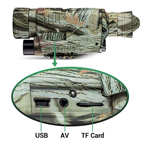 Monocular Visión Nocturna, Telescopio Infrarrojo Digital 8X40 con Tarjeta 32G para Adultos, Recargable de HD LCD Foto/Vídeo, Grabación Vigilancia de Seguridad
