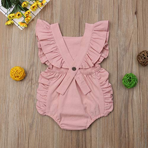 Monos Conjuntos para Bebes Niñas Recién Nacidos Bautizo Verano PAOLIAN Vestidos Fiestas Boda Bebés Peleles Pantalones Mameluco Vestir Volantes Encaje 0 Meses-3 Años