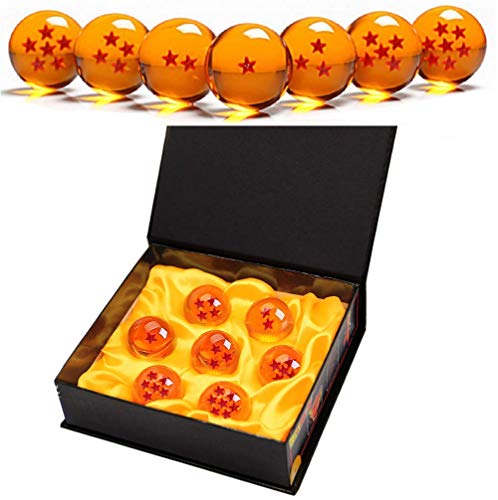 Monuary 7 Piezas Bolas Dragon Ball, Bolas de Dragón 1 a 7 Estrellas con Caja de Regalo, Coleccionables para Dragonball Z Regalo - Diámetro 4,3CM