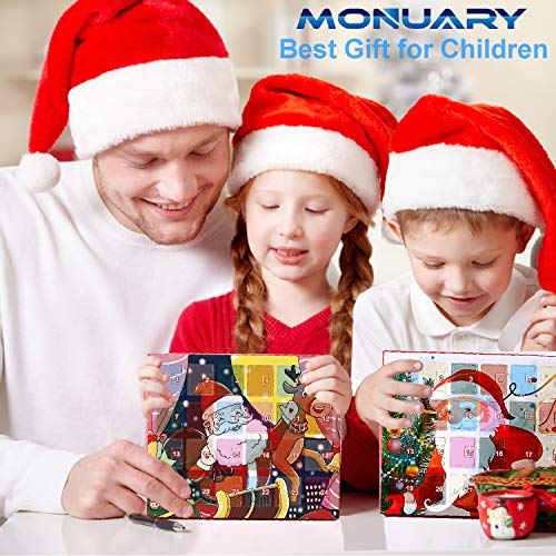 Monuary Calendario de Adviento Navidad, Calendario Navideño con 24 Días Sorpresa Bricolaje Charms Pulsera Joyas, Calendario de Cuenta Regresiva de Navidad Regalo para Niños