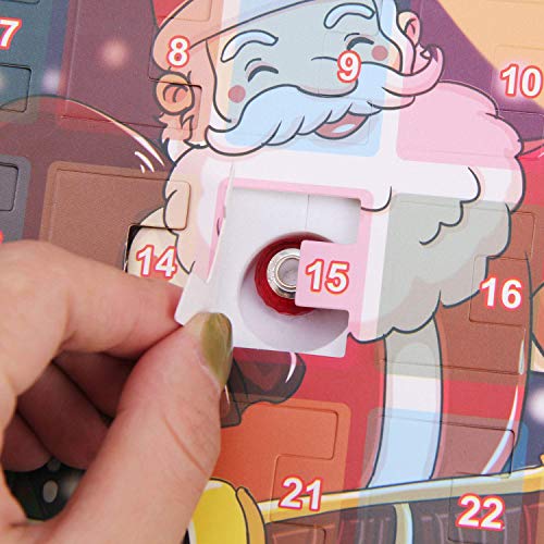 Monuary Calendario de Adviento Navidad, Calendario Navideño con 24 Días Sorpresa Bricolaje Charms Pulsera Joyas, Calendario de Cuenta Regresiva de Navidad Regalo para Niños