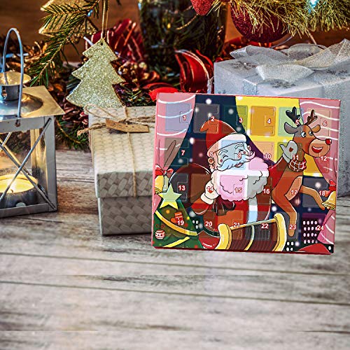 Monuary Calendario de Adviento Navidad, Calendario Navideño con 24 Días Sorpresa Bricolaje Charms Pulsera Joyas, Calendario de Cuenta Regresiva de Navidad Regalo para Niños