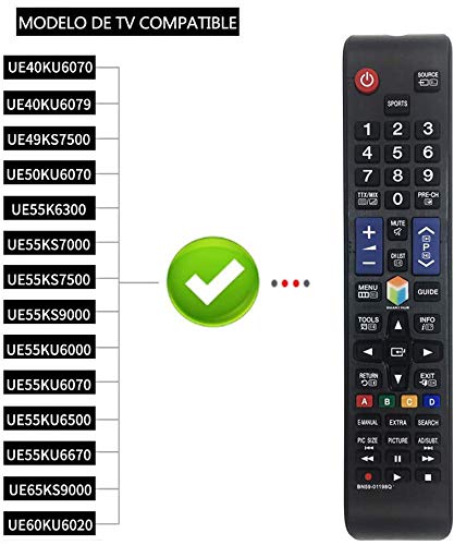 MOONN Nuevo Reemplazo Samsung BN59-01198Q Mando a Distancia Ajuste para LG LCD LED TV/Smart TV, No Requiere configuración para Samsung TV Mando a Distancia