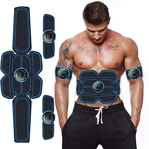 Moonssy Electroestimulador Muscular Abdominales,Masajeador Eléctrico Cinturón con USB， Estimulación Muscular Masajeador Eléctrico Cinturón Abdomen/Brazo/Piernas/Glúteos