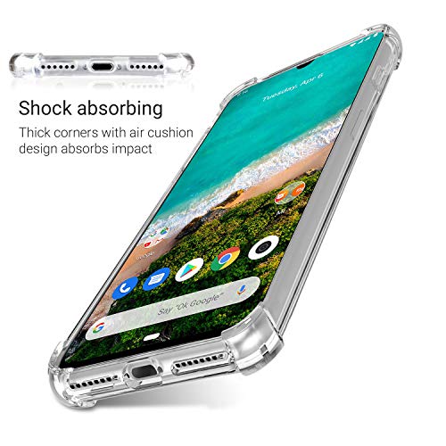 Moozy Funda Silicona Antigolpes para Xiaomi Mi A3 - Transparente Crystal Clear TPU Case Cover Flexible