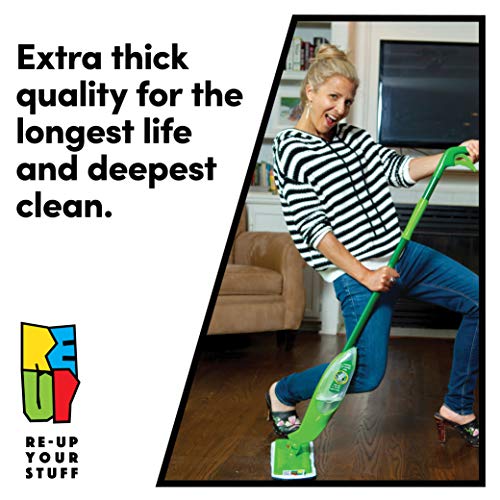 Mopa de Microfibra Cabecera de Repuesto para Trapeadora Re-Up (Seco/Mojado) compatibles con Bona Floor Care System (Paquete de 5)