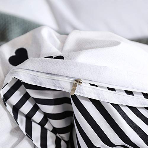 Morbuy Juego de Ropa de Cama de 4 Piezas, Estilo de impresión, Incluye una Funda de Edredón, una Sábana + Dos Fundas de Almohada Polyester